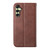Samsung Galaxy A16 5G Cubic Grid Calf Texture Magnetic Leather Phone Case - Brown