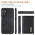 Samsung Galaxy A16 5G DG.MING M1 Series 3-Fold Multi Card Wallet + Magnetic Phone Case - Black