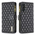 Samsung Galaxy A16 5G Diamond Lattice Zipper Wallet Leather Flip Phone Case - Black