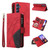 Samsung Galaxy A16 5G Dual-color 9 Card Slots Zipper Wallet Leather Phone Case - Red