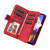 Samsung Galaxy A16 5G Dual-color 9 Card Slots Zipper Wallet Leather Phone Case - Red