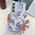 Samsung Galaxy A16 5G Electroplating Flowers Plants Texture Wristband TPU Phone Case - Blue Flower FL13