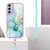 Samsung Galaxy A16 5G Electroplating Marble Dual-side IMD Phone Case with Lanyard - Green 003