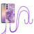 Samsung Galaxy A16 5G Electroplating Marble Dual-side IMD Phone Case with Lanyard - Purple 002