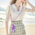 Samsung Galaxy A16 5G Electroplating Marble Dual-side IMD Phone Case with Lanyard - Purple 002