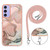Samsung Galaxy A16 5G Electroplating Marble Dual-side IMD Phone Case with Lanyard - Rose Gold 015