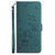 Samsung Galaxy A16 5G Embossed Kitten Phone Leather Case with Lanyard - Dark Green