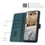 Samsung Galaxy A16 5G Embossed Kitten Phone Leather Case with Lanyard - Dark Green