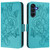 Samsung Galaxy A16 5G Embossed Rose RFID Anti-theft Leather Phone Case - Light Blue
