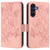 Samsung Galaxy A16 5G Embossed Rose RFID Anti-theft Leather Phone Case - Pink