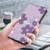 Samsung Galaxy A16 5G Fresh Painted Leather Phone Case - Dark Purple Flowers