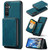 Samsung Galaxy A16 5G JEEHOOD J02 Magnetic Zipper Horizontal Flip Leather Phone Case - Blue