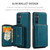 Samsung Galaxy A16 5G JEEHOOD J02 Magnetic Zipper Horizontal Flip Leather Phone Case - Blue