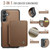 Samsung Galaxy A16 5G JEEHOOD J05 Business Magnetic Style RFID Leather Phone Case - Brown