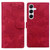 Samsung Galaxy A16 5G Lace Floral Embossed Magnetic Buckle PU Phone Case With Wrist Strap - Red