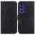 Samsung Galaxy A16 5G Lily Embossed Leather Phone Case - Black Samsung Galaxy A16 5G Lily Embossed Leather Phone Case - Black