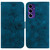 Samsung Galaxy A16 5G Lily Embossed Leather Phone Case - Dark Blue Samsung Galaxy A16 5G Lily Embossed Leather Phone Case - Dark Blue