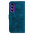 Samsung Galaxy A16 5G Lily Embossed Leather Phone Case - Dark Blue Samsung Galaxy A16 5G Lily Embossed Leather Phone Case - Dark Blue