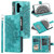 Samsung Galaxy A16 5G Multi-Card Totem Zipper Leather Phone Case - Green