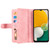 Samsung Galaxy A16 5G Nine Card Zipper Bag Leather Phone Case with Lanyard - Rose Gold