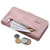 Samsung Galaxy A16 5G Nine Card Zipper Bag Leather Phone Case with Lanyard - Rose Gold