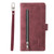 Samsung Galaxy A16 5G Nine Card Zipper Bag Leather Phone Case with Lanyard - Wine Red