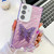 Samsung Galaxy A16 5G Plating Glitter Lens Film Texture Butterfly Holder Wristband Phone Case - Purple Water Ripples
