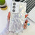 Samsung Galaxy A16 5G Plating Glitter Texture Chain Wristband TPU Phone Case with Lens Film - White Wrinkles