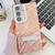 Samsung Galaxy A16 5G Plating Glitter Texture Fold Holder TPU Phone Case with Lens Film - Pink Water Ripples