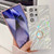 Samsung Galaxy A16 5G Plating Glitter Texture Ring Holder TPU Phone Case with Lens Film - Purple Water Ripples