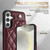 Samsung Galaxy A16 5G Rhombic Dual Buckle Card Slots Phone Case with Lanyard - Wine Red