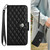 Samsung Galaxy A16 5G Rhombic Texture Flip Leather Phone Case with Lanyard - Black