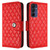 Samsung Galaxy A16 5G Rhombic Texture Flip Leather Phone Case with Lanyard - Red