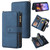 Samsung Galaxy A16 5G Skin Feel Multi Card Slots Zipper Wallet Leather Phone Case - Blue