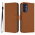 Samsung Galaxy A16 5G Skin Feel Solid Color Leather Phone Case with Lanyard - Brown Samsung Galaxy A16 5G Skin Feel Solid Color Leather Phone Case with Lanyard - Brown