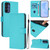 Samsung Galaxy A16 5G Skin Feel Solid Color Leather Phone Case with Lanyard - Lake Blue
