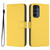 Samsung Galaxy A16 5G Skin Feel Solid Color Leather Phone Case with Lanyard - Lemon Yellow