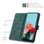 Samsung Galaxy A16 5G Skin Feel Stripe Pattern Leather Phone Case with Long Lanyard - Green