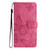 Samsung Galaxy A16 5G Skin-feel Embossed Butterfly Leather Phone Case - Rose Red