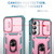 Samsung Galaxy A16 5G Sliding Camshield TPU + PC Phone Case with Holder - Pink+Green