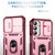 Samsung Galaxy A16 5G Sliding Camshield TPU + PC Phone Case with Holder - Pink+Rose Red