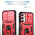 Samsung Galaxy A16 5G Sliding Camshield TPU + PC Phone Case with Holder - Red+Black