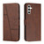 Samsung Galaxy A16 5G Stitching Calf Texture Buckle Leather Phone Case - Brown