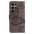 Samsung Galaxy S25 Ultra 5G 3D Butterfly Embossed Pattern Flip Leather Phone Case - Grey