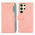 Samsung Galaxy S25 Ultra 5G ABEEL Color Block Magnetic RFID Leather Phone Case - Pink-Cyan