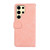 Samsung Galaxy S25 Ultra 5G ABEEL Color Block Magnetic RFID Leather Phone Case - Pink-Cyan