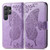 Samsung Galaxy S25 Ultra 5G Butterfly Love Flower Embossed Leather Phone Case - Light Purple