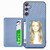 Samsung Galaxy S25 Ultra 5G Carbon Fiber Magnetic Card Wallet RFID Blocking Phone Case - Blue