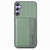 Samsung Galaxy S25 Ultra 5G Carbon Fiber Magnetic Card Wallet RFID Blocking Phone Case - Green