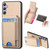 Samsung Galaxy S25 Ultra 5G Carbon Fiber Vertical Flip Wallet Stand Phone Case - Khaki
